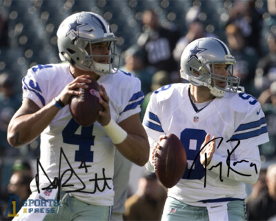 Tony Romo Dak Prescott Dallas Cowboys Signed Photo Autograph Print