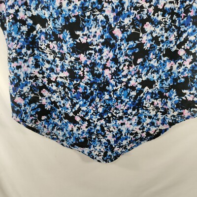 Women's Sleeveless Chiffon Floral Top With Ruffle Detail - Black XS Summer Blouse - View #9