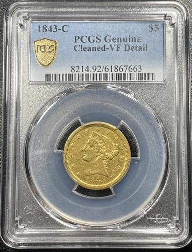 1843-P Liberty Half Eagle — photo from the most recent tracked eBay sale