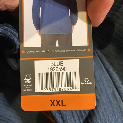 Merrell Men's 1/4 Zip Fleece Moisture Wicking Sweater, Blue Size Merrell Men's 1/4 Zip Fleece Moisture Wicking Sweater, Blue Size