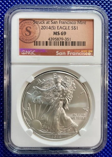 2014 (S) ~ Silver Eagle S$1 ~ NGC MS69 ~ San Francisco Mint ~ #4395879-351