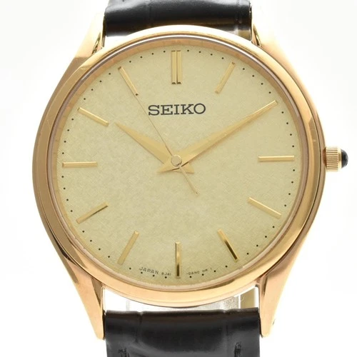[Near Mint] SEIKO Dolce 8J41-0AJ0 Vintage 33mm Quartz Gold Dial Men Watch JAPAN