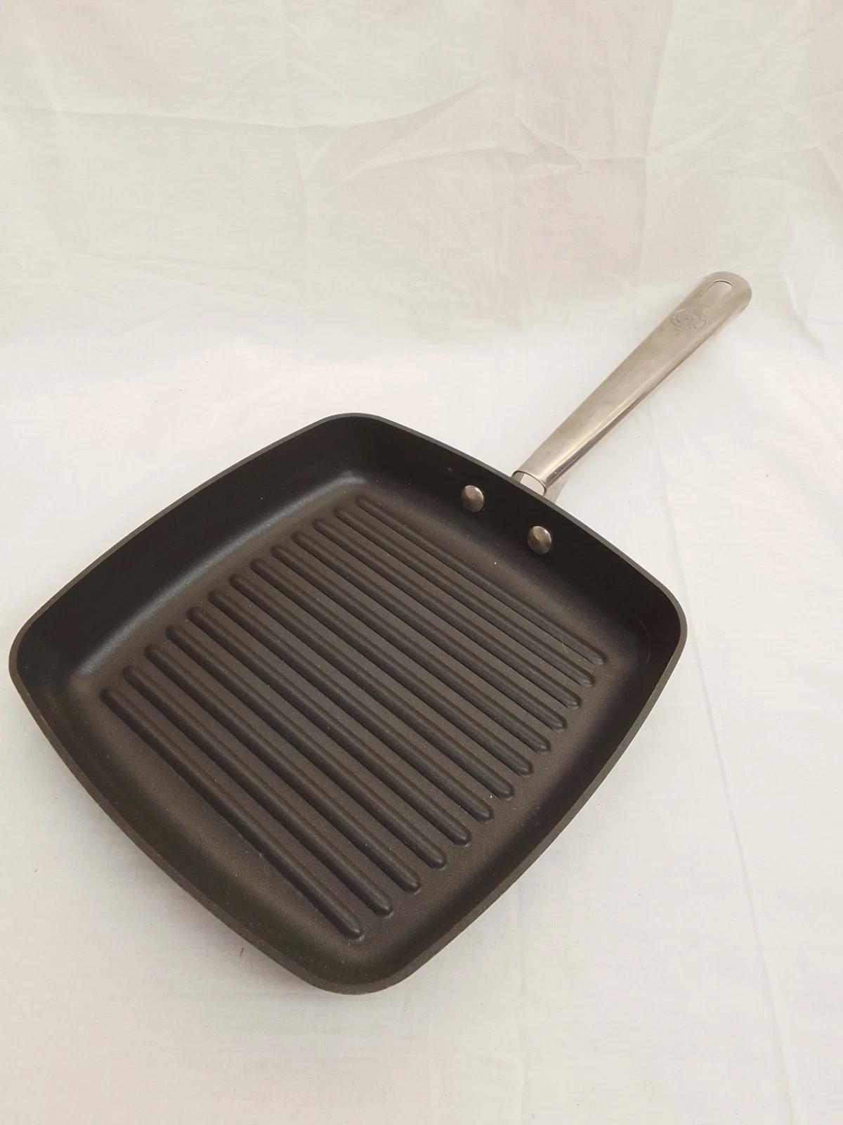 Anolon Professional Cast Iron Black Grill Skillet GRIDDLE Pan ~ 24cm Square