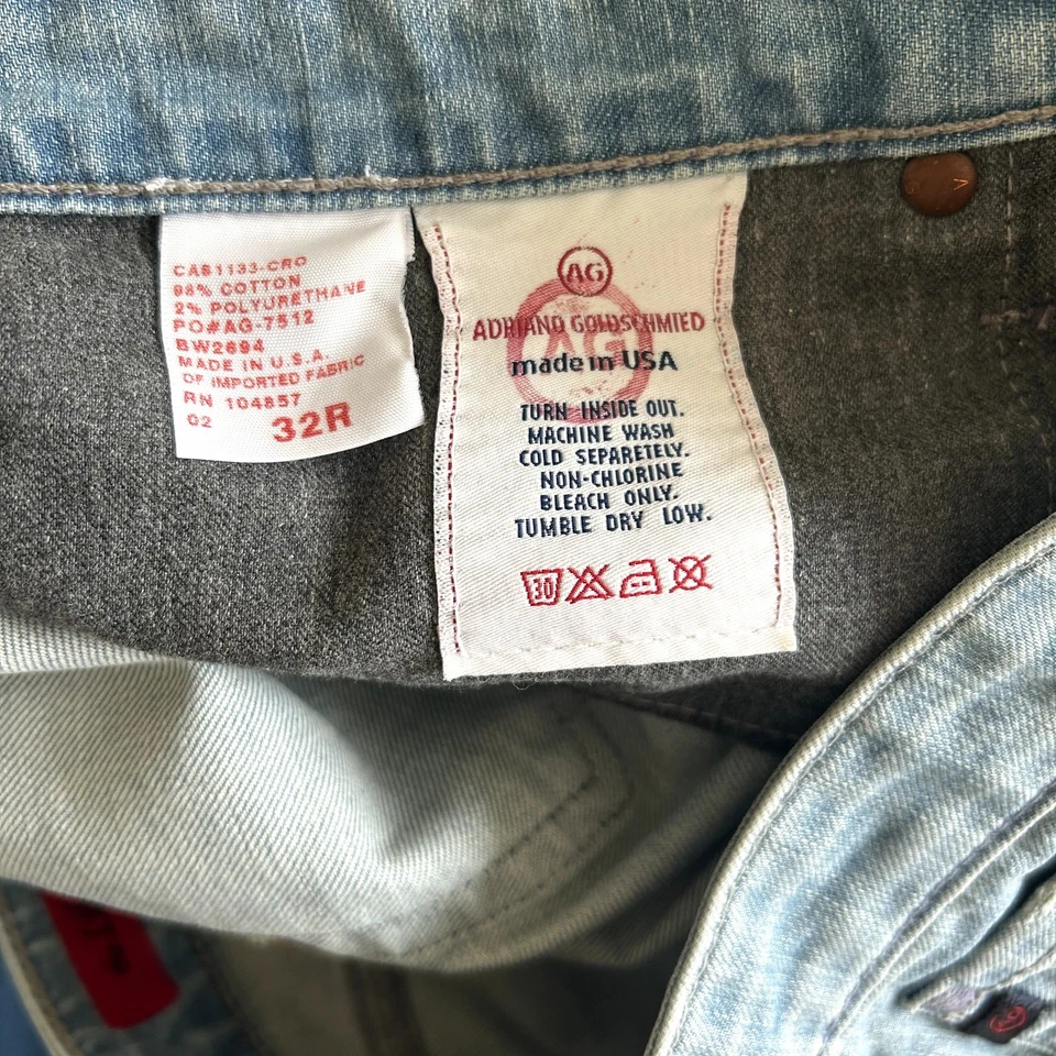 Pantalones Cortos de Jean Adriano Goldschmeid Liberty Nuevos con Etiquetas Talla 32 Y2K Puños Hechos en EE. UU. Foto 3 de 4