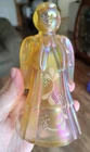 Vtg Carnival Glass Fenton Praying Angel Figurine Honey Handpainted And Signed