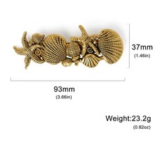 Alloy Antique Gold Starfish Shell Conch hair clip with French clip