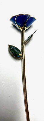 Steven Singer Jewelers 24K Gold -12in Deep Blue Real Rose