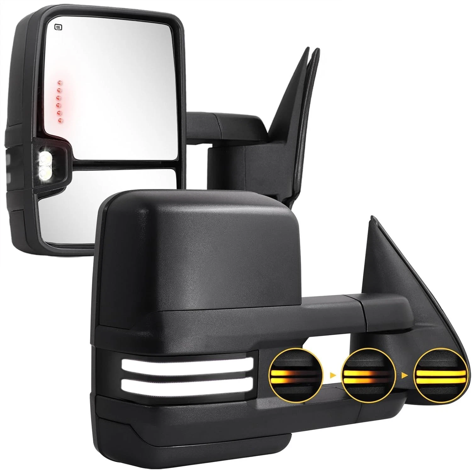 LED Switchback Tow Mirrors for 2003-2006 Chevy Silverado GMC Sierra 1500 2500HD