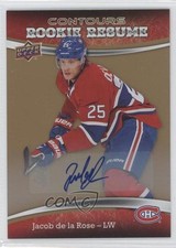 2015-16 Upper Deck Contours Rookie Resume Gold Rainbow Jacob De La Rose Auto 0c3