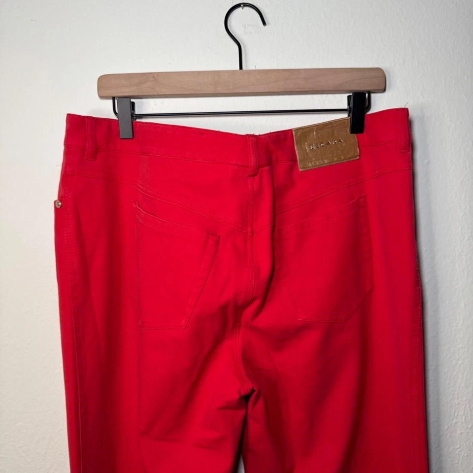 Escada Wide Leg Jeans Women's Size 44 Red Denim Contemporary - Image 4 of 4