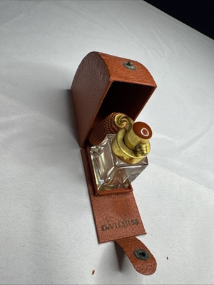 #ad DeVilbiss Travel Perfume Bottle Atomizer Leather Case Art Deco $165.00