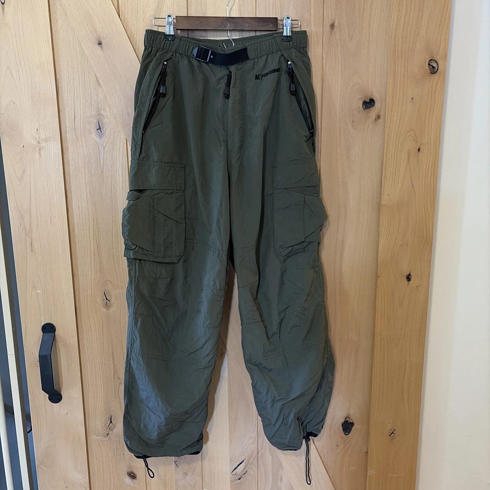 Vintage Y2K American Eagle performance Green Windbreaker Track Pants S Baggy