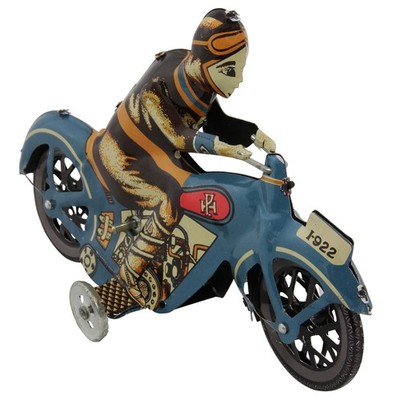 Blechspielzeug Motorrad Oldtimer aus Blech Blechmotorrad