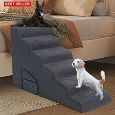 Dog Stairs 30-36 Inch High for Small Pets with 6 Steps Ramps
