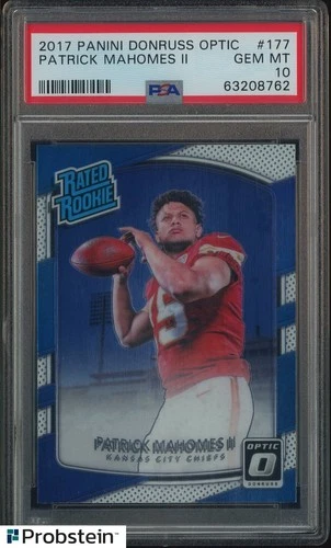 2017 Donruss Optic #177 Patrick Mahomes II RC Rated Rookie PSA 10 GEM MINT