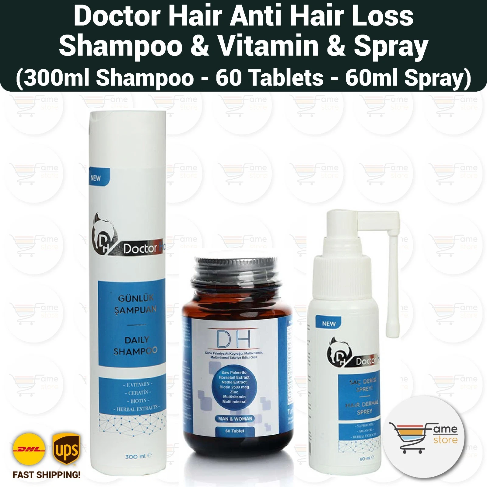 Doctor Hair Anti Hair Loss Set (Shampoo + Hair Vitamin + Spray)