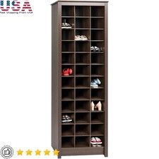 Shoe Organizer Cabinet 36 Cubes Slim Storage Entryway Closet Space Saving New
