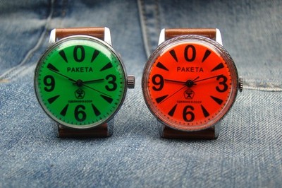 collection of 2 vintage watch raketa big zero russian soviet ussr mechanic 1980s