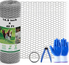 Chicken Wire Fencing Mesh, 16.9 Inch X 40 Feet Metal Floral Chicken Wire Fence f 1.05 per foot