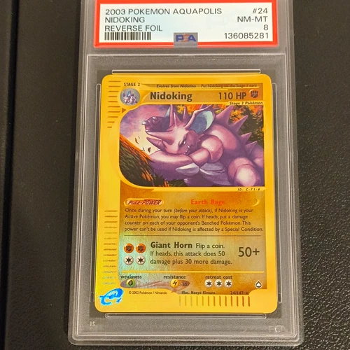 Nidoking Aquapolis 24/147 Reverse Holo EN Rare 2003 PSA 8 Pokemon TCG
