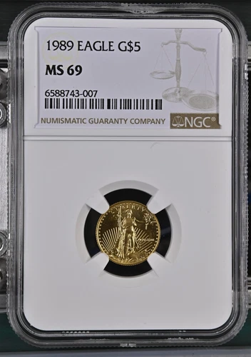 1989 $5 American Gold Eagle 1/10 oz NGC MS-69