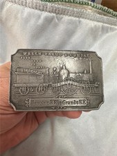 Vintage Wells Fargo Company Belt Buckle Densler Rio Grande R.R.