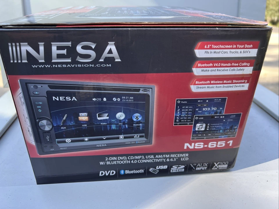 NESA NS-651N 6.5" Car Monitor 2-Din DVD Player w/Bluetooth/GPS/Android PhoneLink - Image 3 of 4
