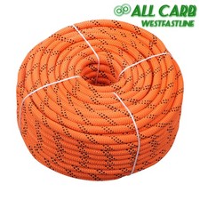 3/8" 120ft 48 Stranded Braided Rope Orange Black Breaking Strength 3430 pounds
