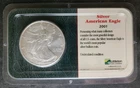 2001 $1 American Silver Eagle Dollar in a Littleton Holder