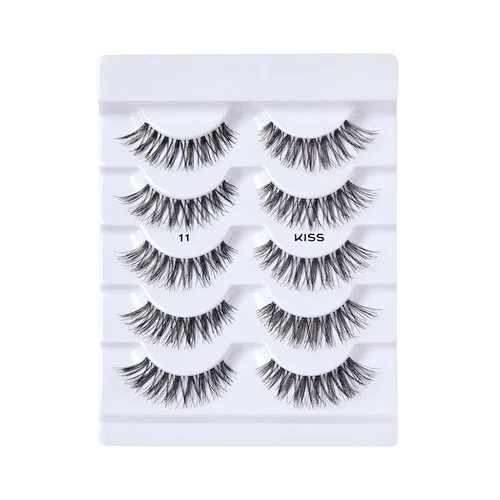 Kiss So Wispy 12mm False Eyelashes, 5 Pairs Reusable Lash Clusters, Easy Apply image 7