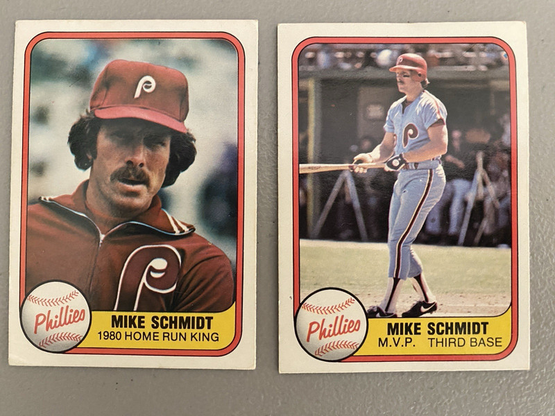 Mike Schmidt | Fleer Baseball 1981 | #5 & #640 | Phillies | Excellent | HOF
