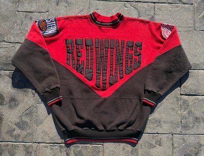 Vintage 90s Detroit Red Wings Legends Color Block Spellout Script Sweatshirt L