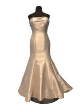 Allure Bridal Gown Dress Size 18 Wedding Satin Chapel Train Almond ALL9514