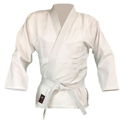 Judojacke weiß mit Reiskornwebung, Judo-Jacke einzeln