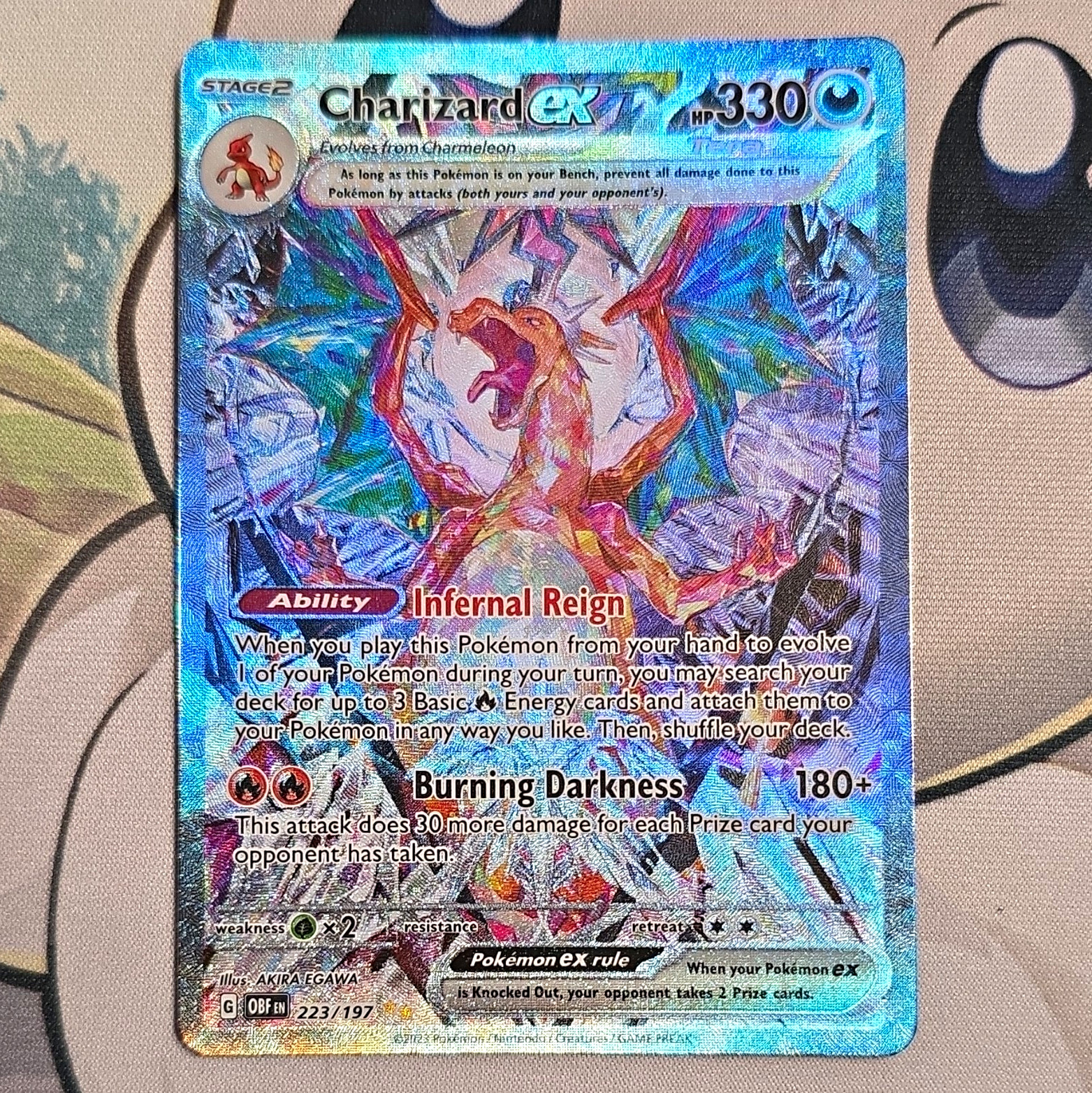 Pokémon TCG Charizard ex Full Art Holo 223/197 EN 330 HP 10 All Day Grader