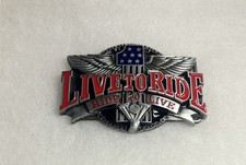 Harley-Davidson Live To Ride /Ride To Live Enamel Belt Buckle