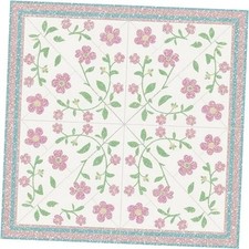 10PCS with Light Green Leaves Floor Tiles Peel and 12x12 Inch Pink Vine Flowers