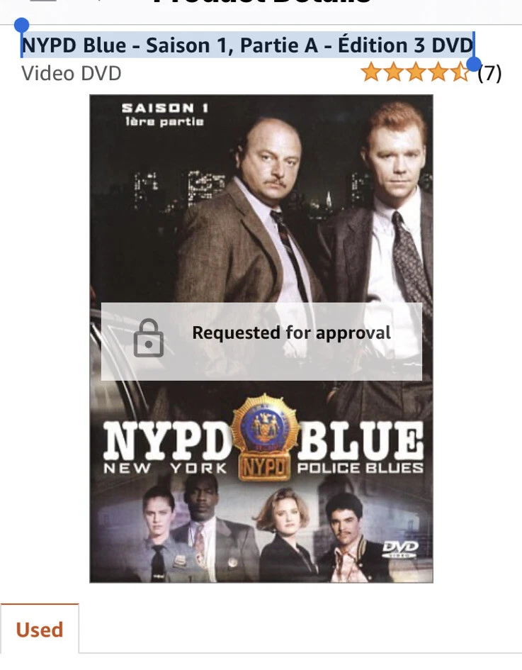 NYPD Blue - Saison 1, Partie A - Édition 3 DVD SEALED French Edition - Image 3 of 3