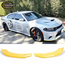 Fits 15-23 Dodge Charger SRT Scat Pack Front Bumper Lip Splitter Guard 2PC
