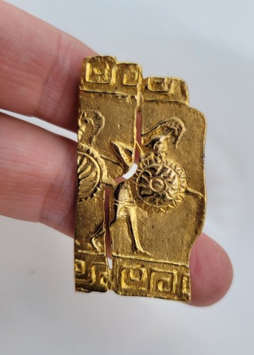 Nuovo~Spilla Ciondolo Spilla Argento 835 Motivo Chiave Guerriero Greco Falange Greco - Foto 4 di 7