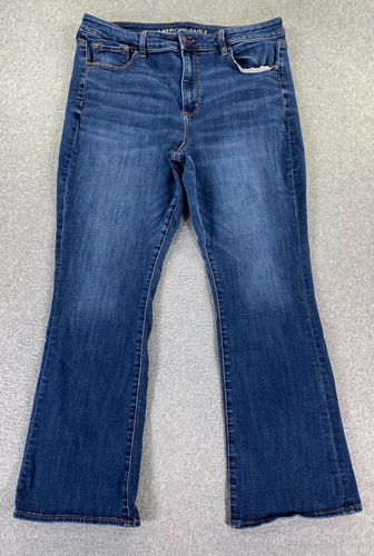 American Eagle Hi-Rise Skinny Kick Women's 16 Short Blue Denim Jeans Stretch