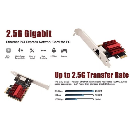 2.5Gbps Netzwerkkarte RTL8125 Clip RJ45 Port PCI-E Netzwerkkarte für PC Win10/11 - Bild 14 von 19