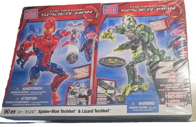 Mega Bloks #91247 Amazing Spider-Man & Lizard Techbot Set 90 Pcs 6+ BNIB Sealed
