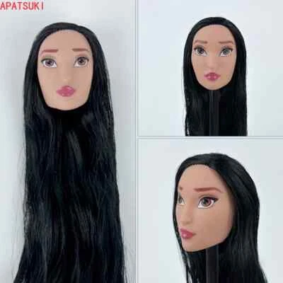 1:6 Puppenkopf mit extrem langen schwarzen Haaren für 11,5" Puppe DIY Zubehör - Bild 1 von 4