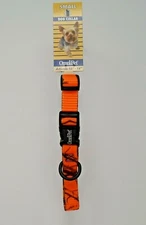 SMALL  ADJ. MOSSY OAK BLAZE ORANGE CAMO NYLON DOG COLLAR FREE  HANG TAG