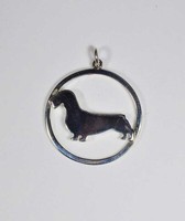 Kleiner RinganhäNger Aus Silber Mit Dackelsilhouette Und Halsband Luce