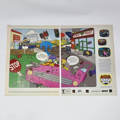 The Simpsons Road Rage PS2 GameCube Xbox Maniac Print Ad/Poster Official Promo