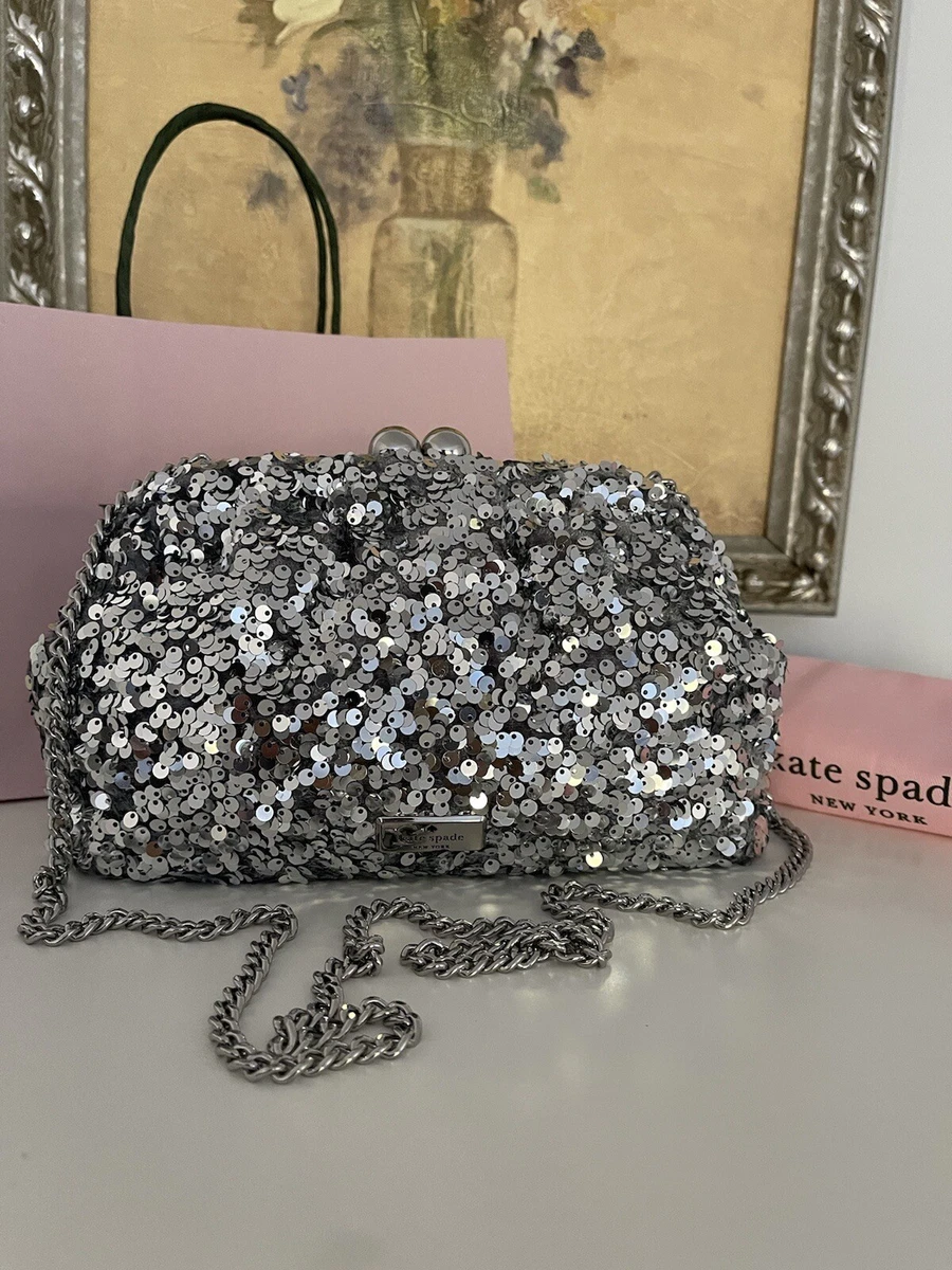 Helen's Heart FP-9005A - Silver Sequin Evening Bag - RissyRoos.com