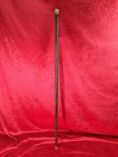 Wood Carving Cane. Silver Handle. Early 20th Century