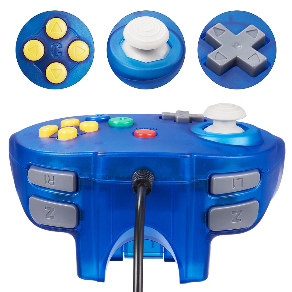 Controlador N64 con cable Gamepad Joystick Joypad para 64 consolas de videojuegos + cable de 6 pies Foto 4 de 4